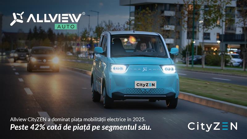 Allview CityZEN a dominat piața mobilității electrice în 2025, cu peste 42% cotă de piață pe segmentul său